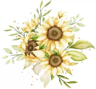 T-shirt solrosblomsterarrangemang - Tenstickers