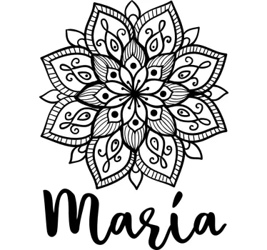 Mandala motiv t-shirt med namn - Tenstickers