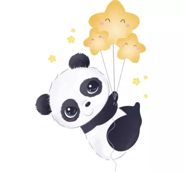 Bebis t-shirt panda med stjärnor - Tenstickers