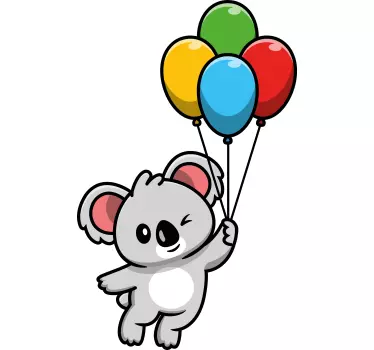 Grå koala med ballong barnskjorta - Tenstickers