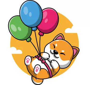 Söt valp med ballonger barn t-shirt - Tenstickers
