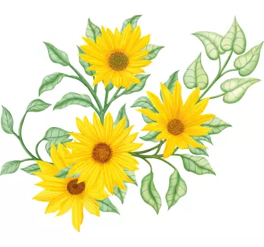 T-shirt solig blomsterbukett - Tenstickers