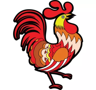 Färgglad tupp grafik t-shirt - Tenstickers