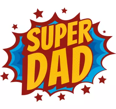 Super pappa komisk bubbla fars dag t -shirt - Tenstickers