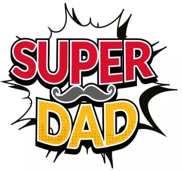 Komisk super pappa med mustasch far och son matchande skjortor - Tenstickers