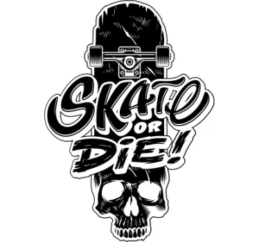Skateboarding skull graphic t-shirt - Tenstickers