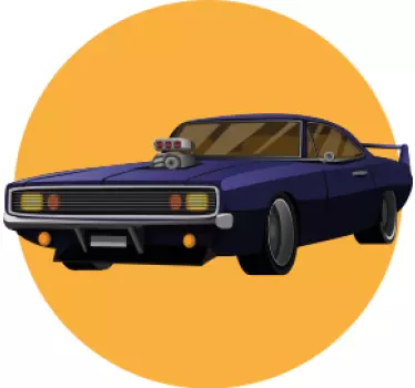 Muskel springande bil tecknad t-shirt - Tenstickers
