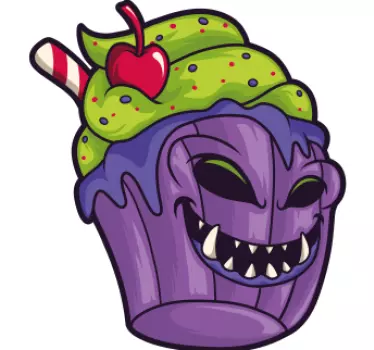 Zombie cupcake tecknad t-shirt - Tenstickers