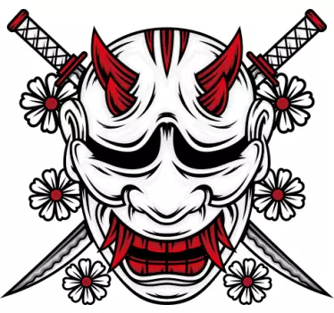 Ninja skalle tecknad t-shirt - Tenstickers