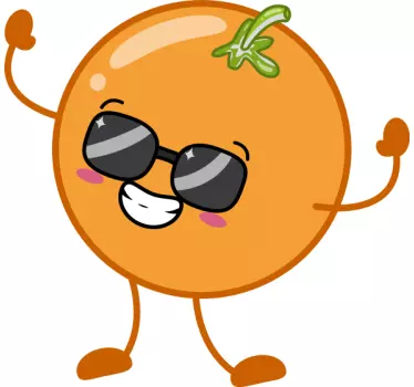 Orange tecknad med solglasögon t-shirt - Tenstickers