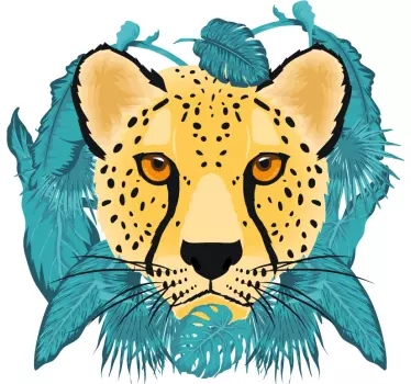 Orientalisk leopard grafisk t-shirt - Tenstickers