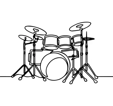 Line art trumma elegant design t-shirt - Tenstickers