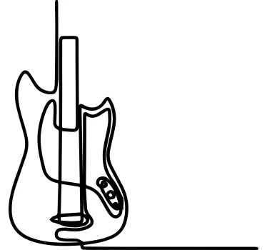 Elektrisk gitarr minimalistisk design t-shirt - Tenstickers