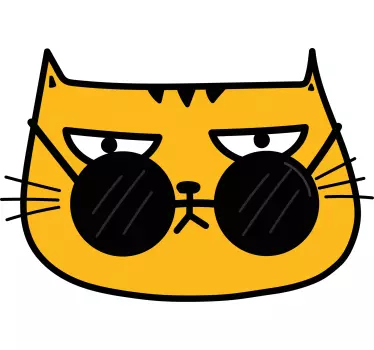 Katt med solglasögon cool stil t-shirt - Tenstickers