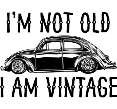 Inte gammal men vintage rolig design-t-shirt - Tenstickers