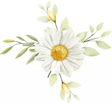 T-shirt vit daisy blomster charm - Tenstickers
