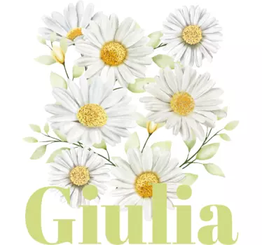 T-shirt med namn floral personlig grafik - Tenstickers
