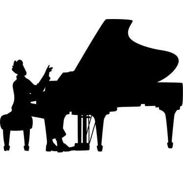 Piano performer silhouette t-shirt - Tenstickers