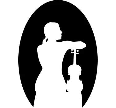 Elegant musik silhuett t-shirt - Tenstickers