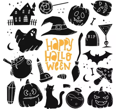 T shirt halloween glad halloween firande - Tenstickers