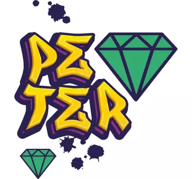 T-shirt med namn peter diamond design - Tenstickers