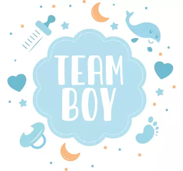 Team boy baby shower mönster baby t-shirt - Tenstickers
