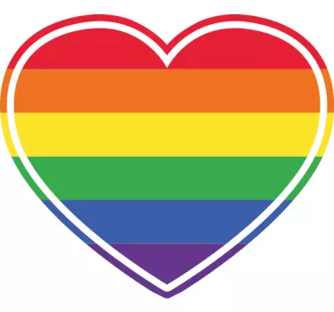 Gay pride platt i hjärtformad t-shirt - Tenstickers