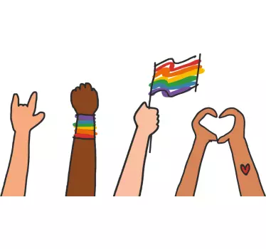 Gay pride doodle stil t-shirt - Tenstickers