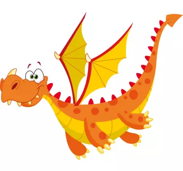 Orange drake barn skjorta - Tenstickers