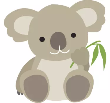 Bebis t-shirt söt koala håller blad - Tenstickers