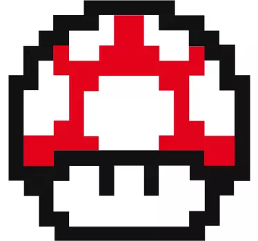 Mario pixelated mushroom kids shirt - Tenstickers