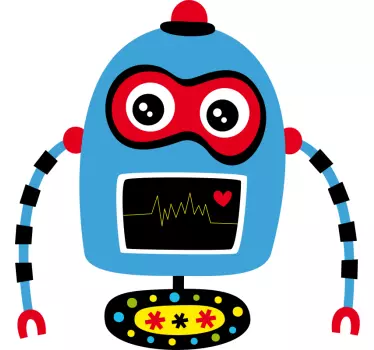 Rund blå robot barnskjorta - Tenstickers