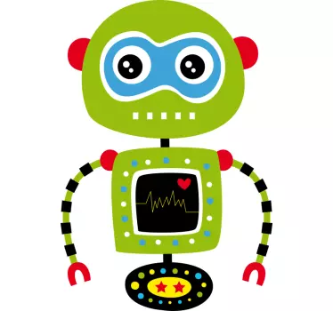 Grön robot för barn t-shirt - Tenstickers