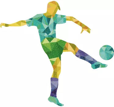 Färgglad fotbollsspelare barn t-shirt - Tenstickers