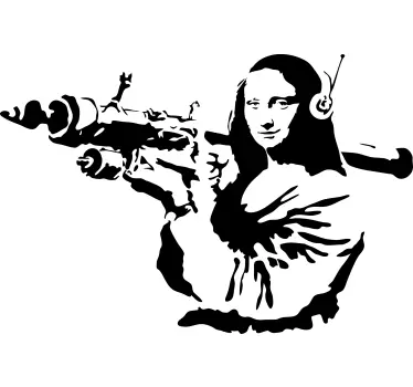 Mona lisa bazooka t-shirt - Tenstickers