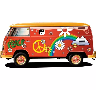 Retro hippie van t-shirt - Tenstickers