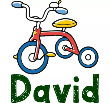 Tecknad cykel med namn baby t-shirt - Tenstickers
