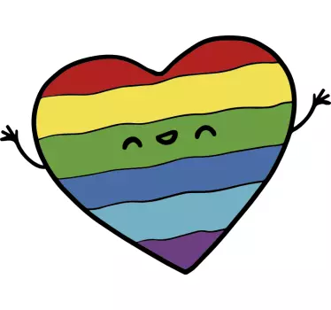 Happy rainbow heart t-shirt - Tenstickers