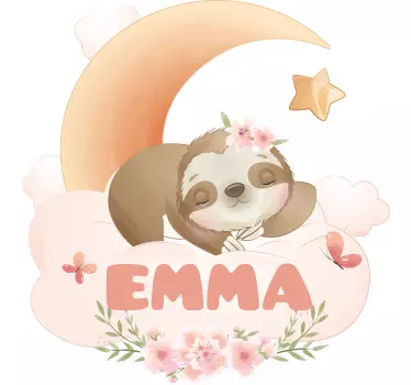 Söta djur sengångare med namn baby t-shirt - Tenstickers