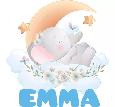 Bebis t-shirt söt elefant sover - Tenstickers
