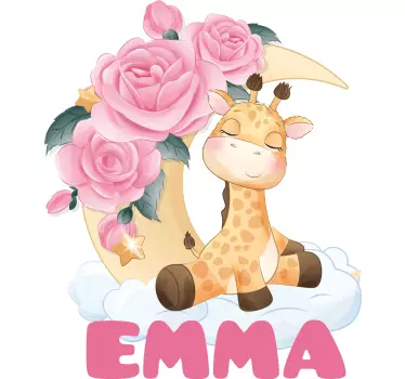 Söta djur giraff med namn baby t-shirt - Tenstickers