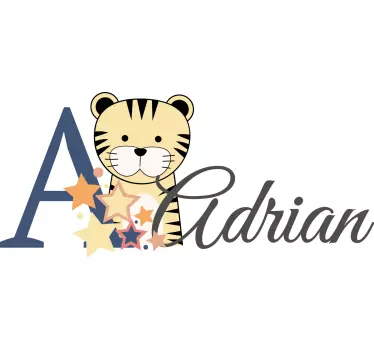 Bebis t-shirt med personlig tiger tema - Tenstickers