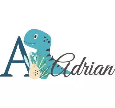 Söta djur dino med namn baby t-shirt - Tenstickers