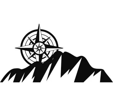 Mountain och kompass t-shirt - Tenstickers