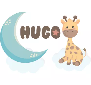Bebis t-shirt söt giraff och måne - Tenstickers