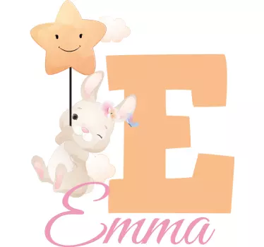 E med stjärnballong bebis t-shirt - Tenstickers