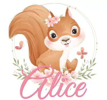 Söt ekorre för flicka med namn baby t-shirt - Tenstickers