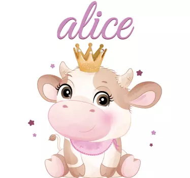 Söt ko för flicka med namn baby t-shirt - Tenstickers