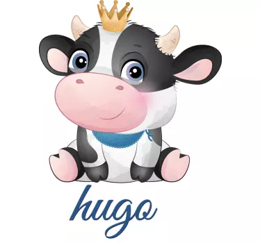 Söt ko för pojke med namn baby t-shirt - Tenstickers