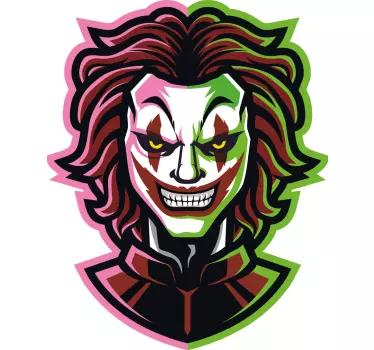 Creepy clown character t-shirt - Tenstickers